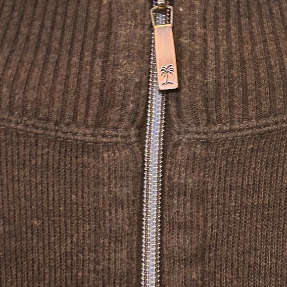 Tommy Bahama Men's 1/4 Zip Pullover Knit Sweater Brown Solid Mock Neck Cotton - Picture 8 of 12